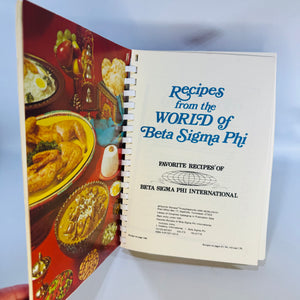 Vintage 1978 Recipes from the World of Beta Sigma Phi Cookbook Spiral Bound Sorority Recipe Book
