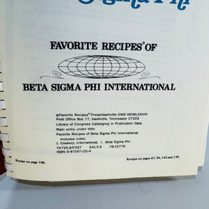 Vintage 1978 Recipes from the World of Beta Sigma Phi Cookbook Spiral Bound Sorority Recipe Book