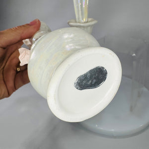 Set of Vintage Nasco Japan Iridescent Porcelain Perfume Bottles w/ Stoppers – Pink Rose Vanity Décor (2)