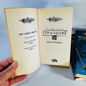 Dragonlance Linsha Trilogy Bundle Mary H Herbert Paperback Set City of the Lost Flight Fallen Return Exile