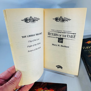 Dragonlance Linsha Trilogy Bundle Mary H Herbert Paperback Set City of the Lost Flight Fallen Return Exile