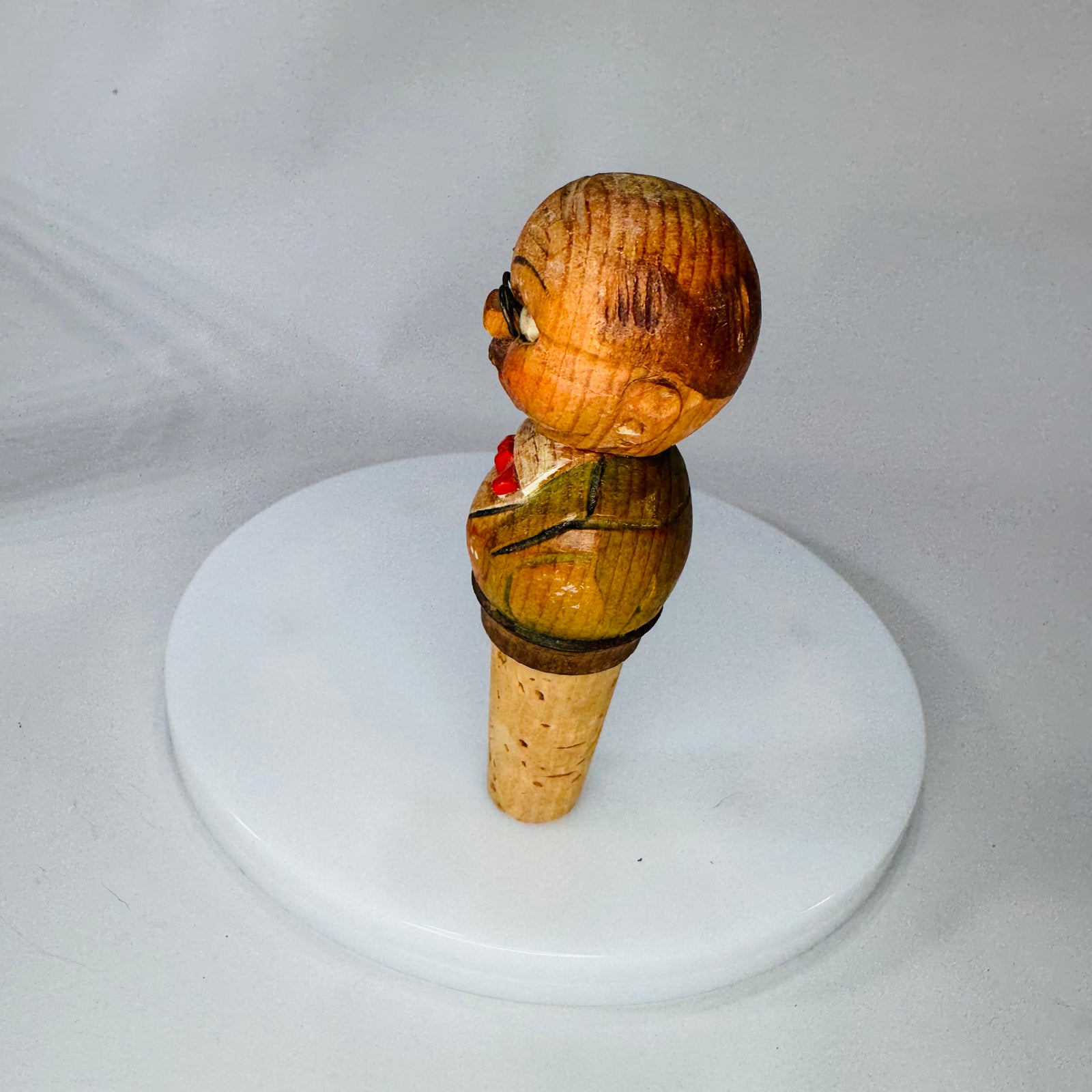 Vintage ANRI Hand-Carved Wooden Bottle Stopper | Italian Breweriana Barware c.1912–1960s