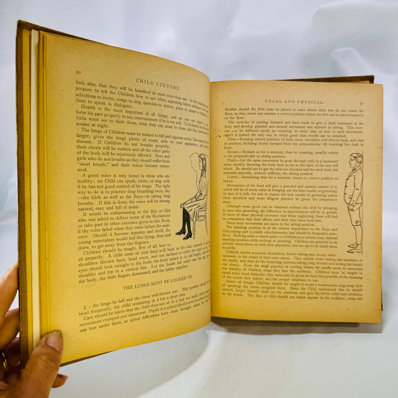 Child Culture text pages with line drawings, The New Idea Speaker for Children