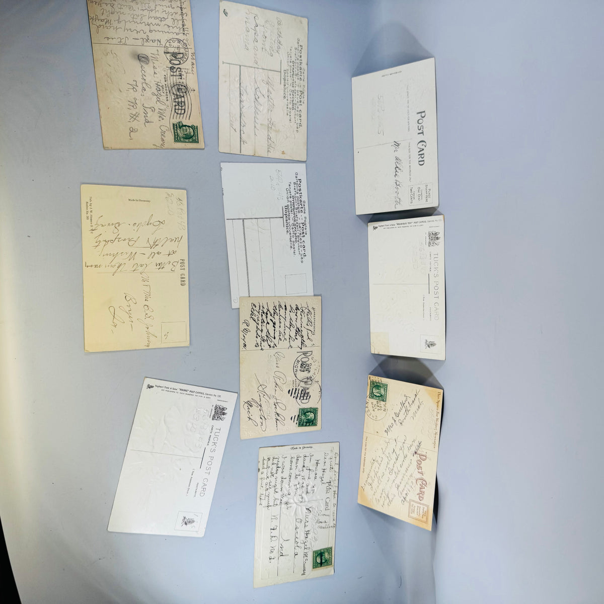Vintage Floral Postcard Lot 9 Antique Greeting Cards Mailed Unused Embossed Paper Ephemera Bundle