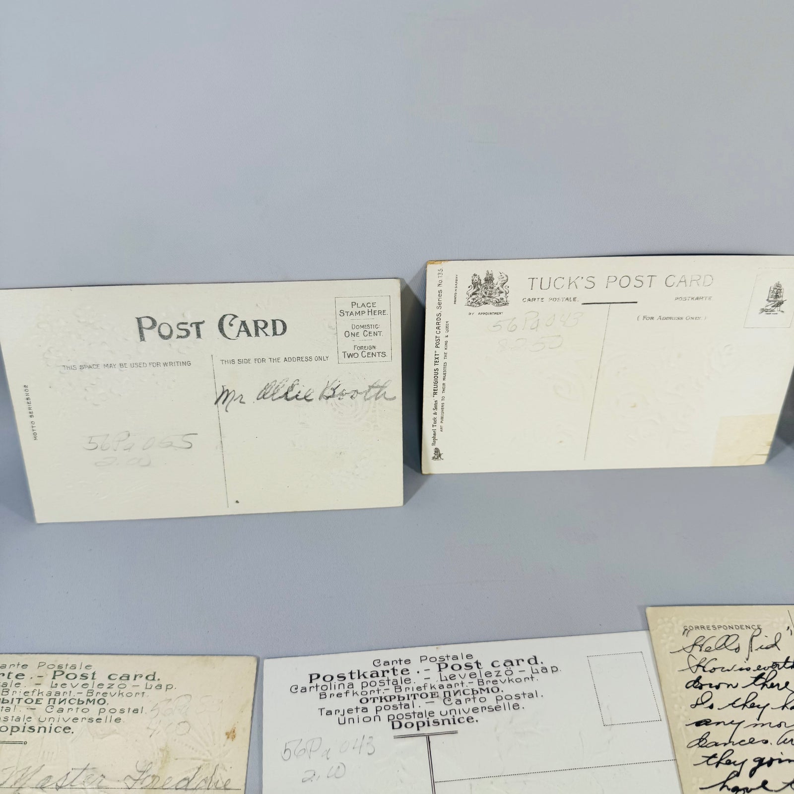 Vintage Floral Postcard Lot 9 Antique Greeting Cards Mailed Unused Embossed Paper Ephemera Bundle