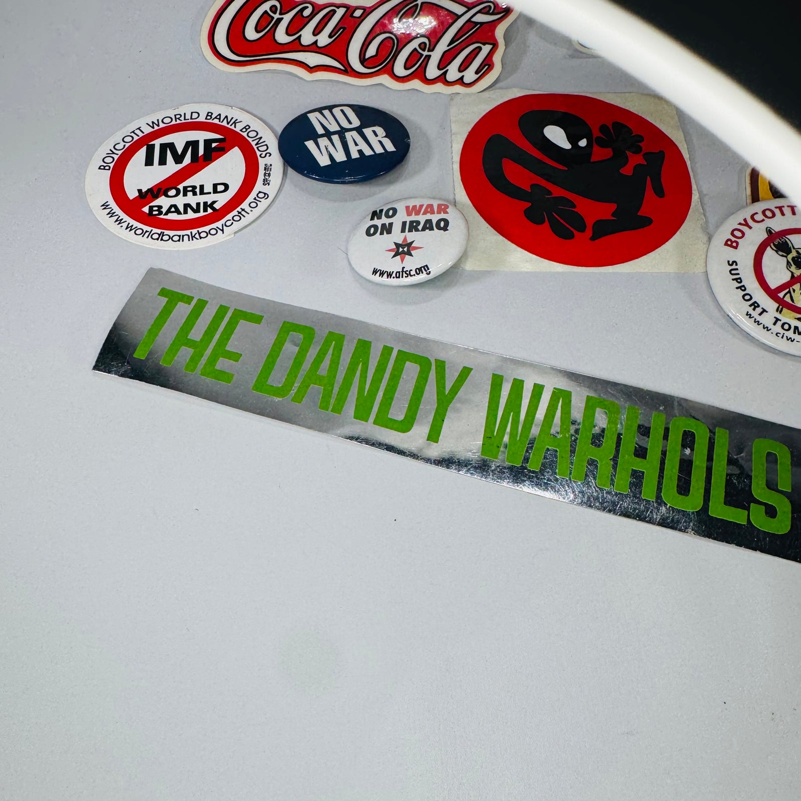 Vintage Pop Culture Ephemera Lot | Indie Rock, Protest Pins & Americana Graphics