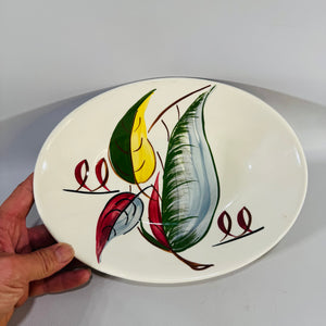 Blue Ridge Fantasia Serving Bowl Vintage Hand Painted Southern Potteries Oval Leaf Dish