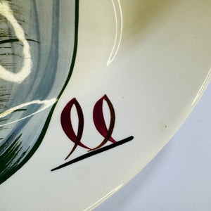 Blue Ridge Fantasia Serving Bowl Vintage Hand Painted Southern Potteries Oval Leaf Dish
