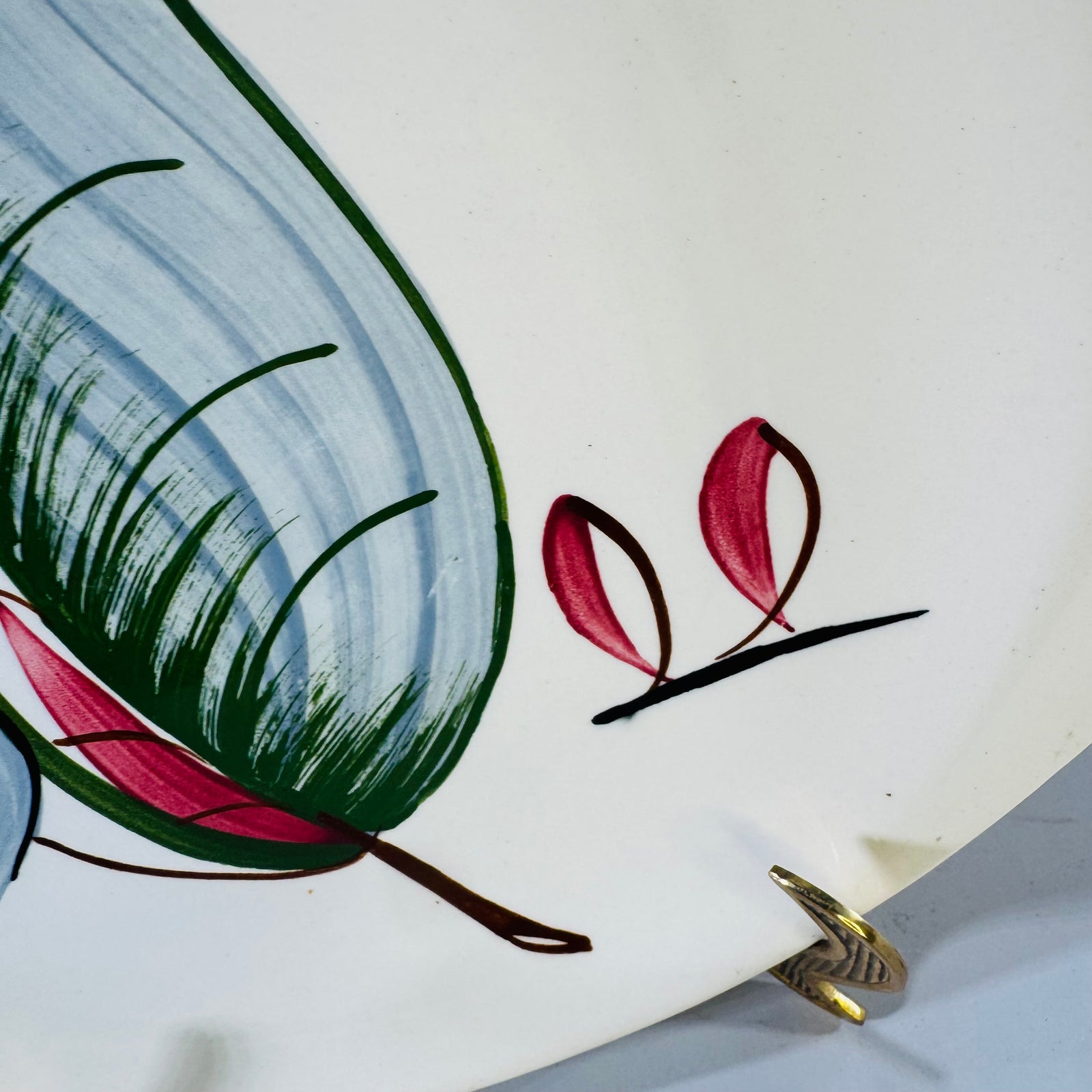 Blue Ridge Fantasia Oval Platter Vintage Hand Painted Southern Potteries Leaf Serving Dish