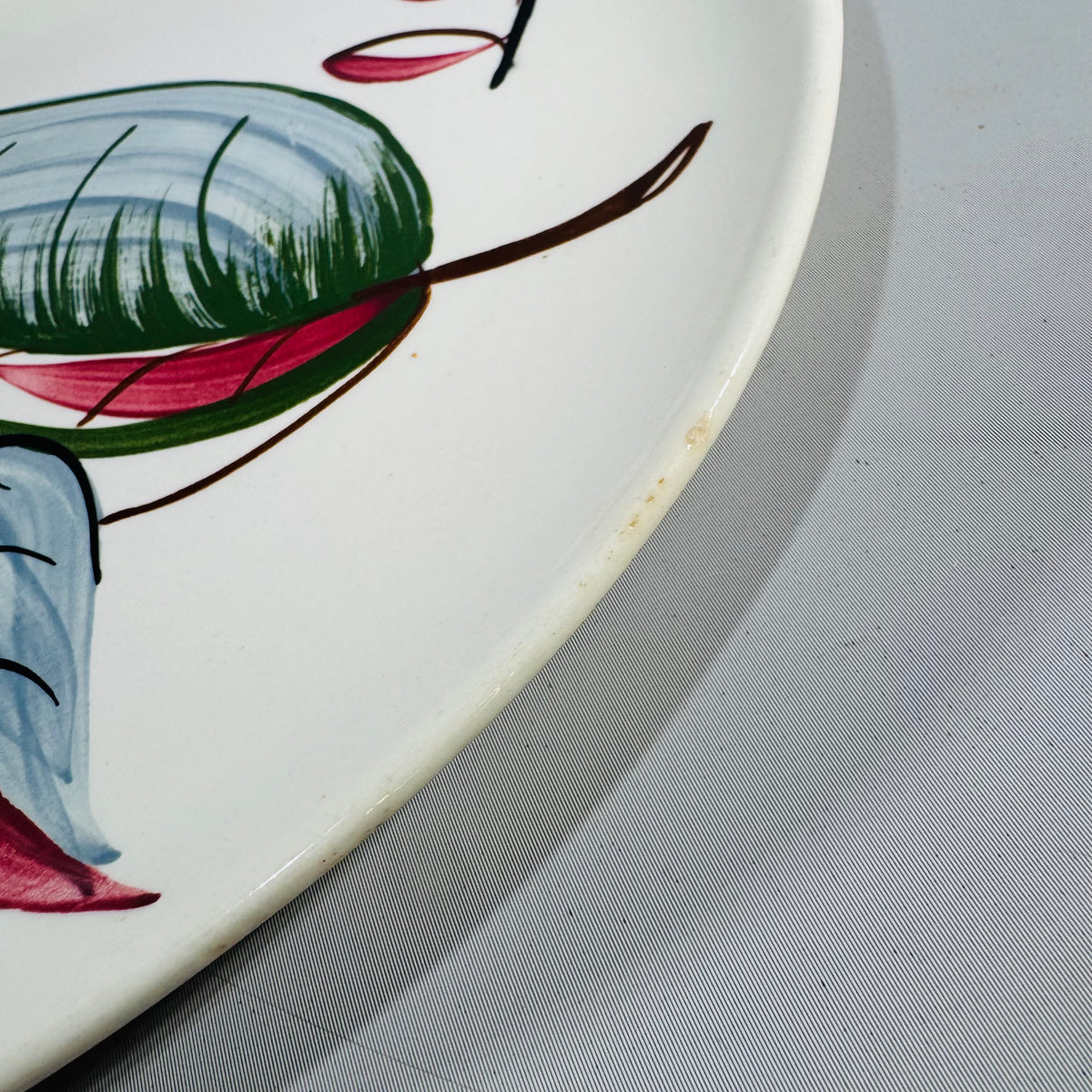 Blue Ridge Fantasia Oval Platter Vintage Hand Painted Southern Potteries Leaf Serving Dish