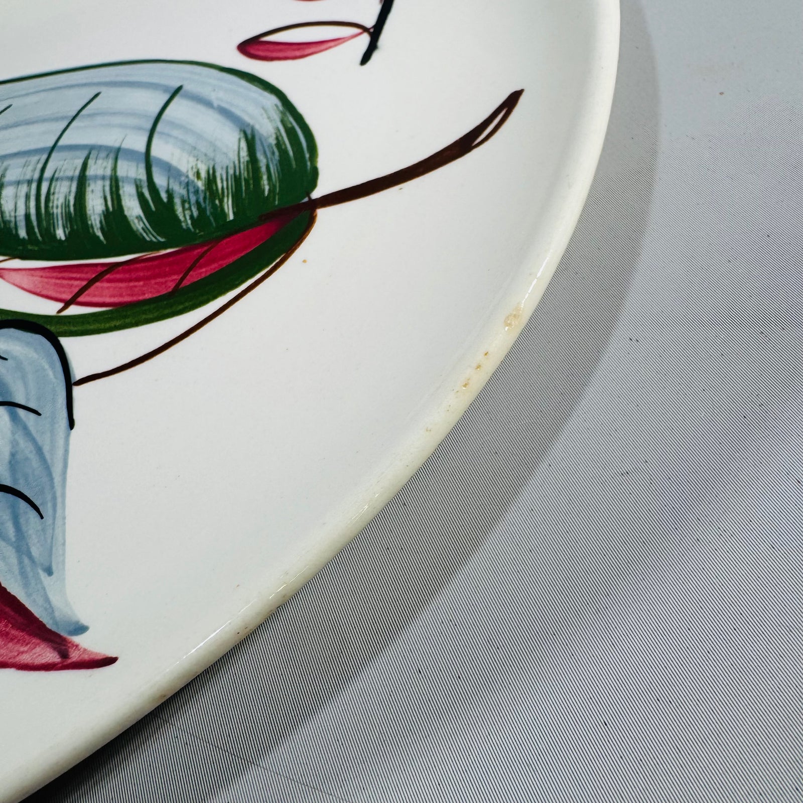 Blue Ridge Fantasia Oval Platter Vintage Hand Painted Southern Potteries Leaf Serving Dish