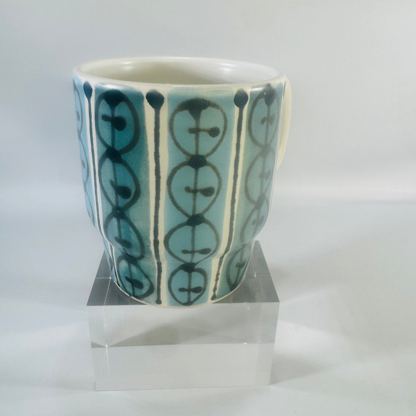 Vintage Napcoware Ceramic Mug C-7463 Blue Green Mid Century Abstract Coffee Cup