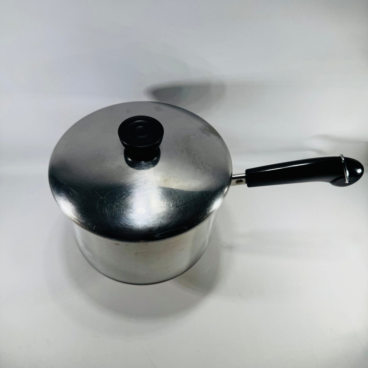 Vintage Revere Ware 3 Quart Saucepan with Lid Copper Bottom 1801 Clinton Illinois USA 94I