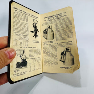 Vintage Farm Advertising Bundle — Surge Milker Glass & 1948 De Laval Pocket Diary — Dairy Farming Ephemera, Agricultural History