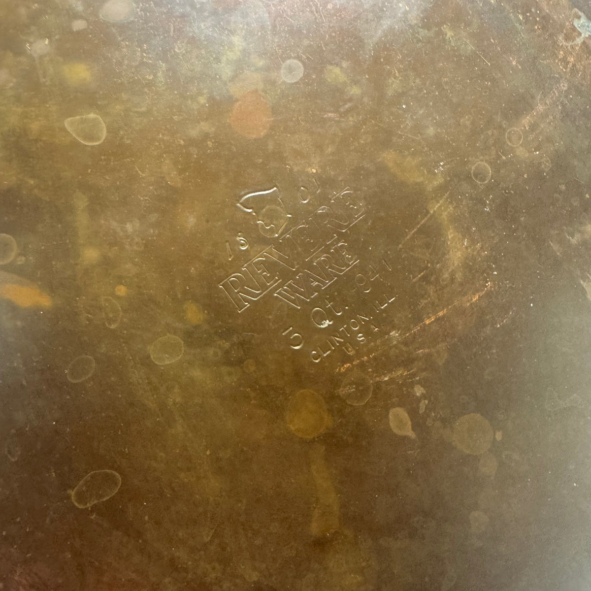 Vintage Revere Ware 3 Quart Saucepan with Lid Copper Bottom 1801 Clinton Illinois USA 94I