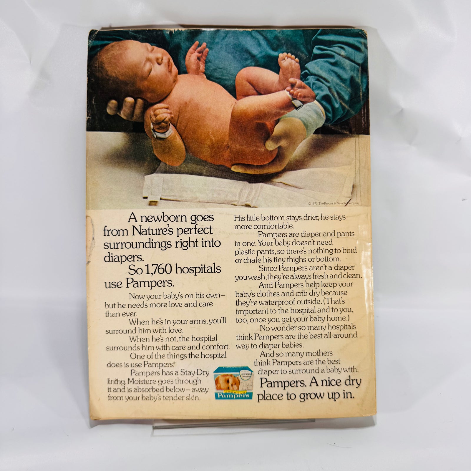 Good Housekeeping February 1974 back cover, Pampers ad