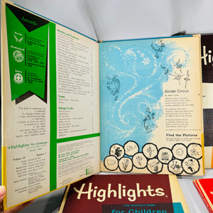 Mid-Century Children’s Decor Bundle — Highlights for Children Hardcover Set (1964) — 4 Volumes | Atomic Design,Children’s Literature & Americana