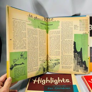 Mid-Century Children’s Decor Bundle — Highlights for Children Hardcover Set (1964) — 4 Volumes | Atomic Design,Children’s Literature & Americana