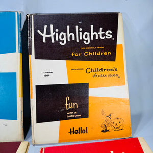Mid-Century Children’s Decor Bundle — Highlights for Children Hardcover Set (1964) — 4 Volumes | Atomic Design,Children’s Literature & Americana