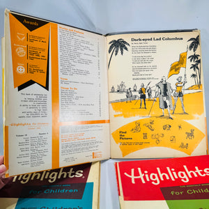 Mid-Century Children’s Decor Bundle — Highlights for Children Hardcover Set (1964) — 4 Volumes | Atomic Design,Children’s Literature & Americana