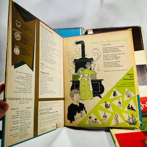 Mid-Century Children’s Decor Bundle — Highlights for Children Hardcover Set (1964) — 4 Volumes | Atomic Design,Children’s Literature & Americana