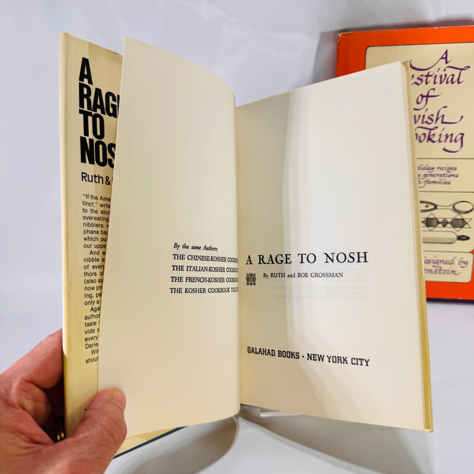2 Vintage Jewish Cookbooks – Race to Nosh (1966) & A Festival of Jewish Cooking (1971), Hardcover with Dust Jackets