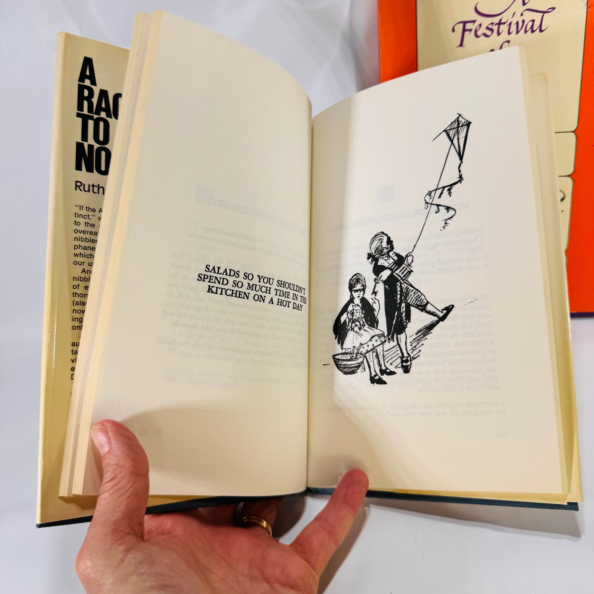 2 Vintage Jewish Cookbooks – Race to Nosh (1966) & A Festival of Jewish Cooking (1971), Hardcover with Dust Jackets