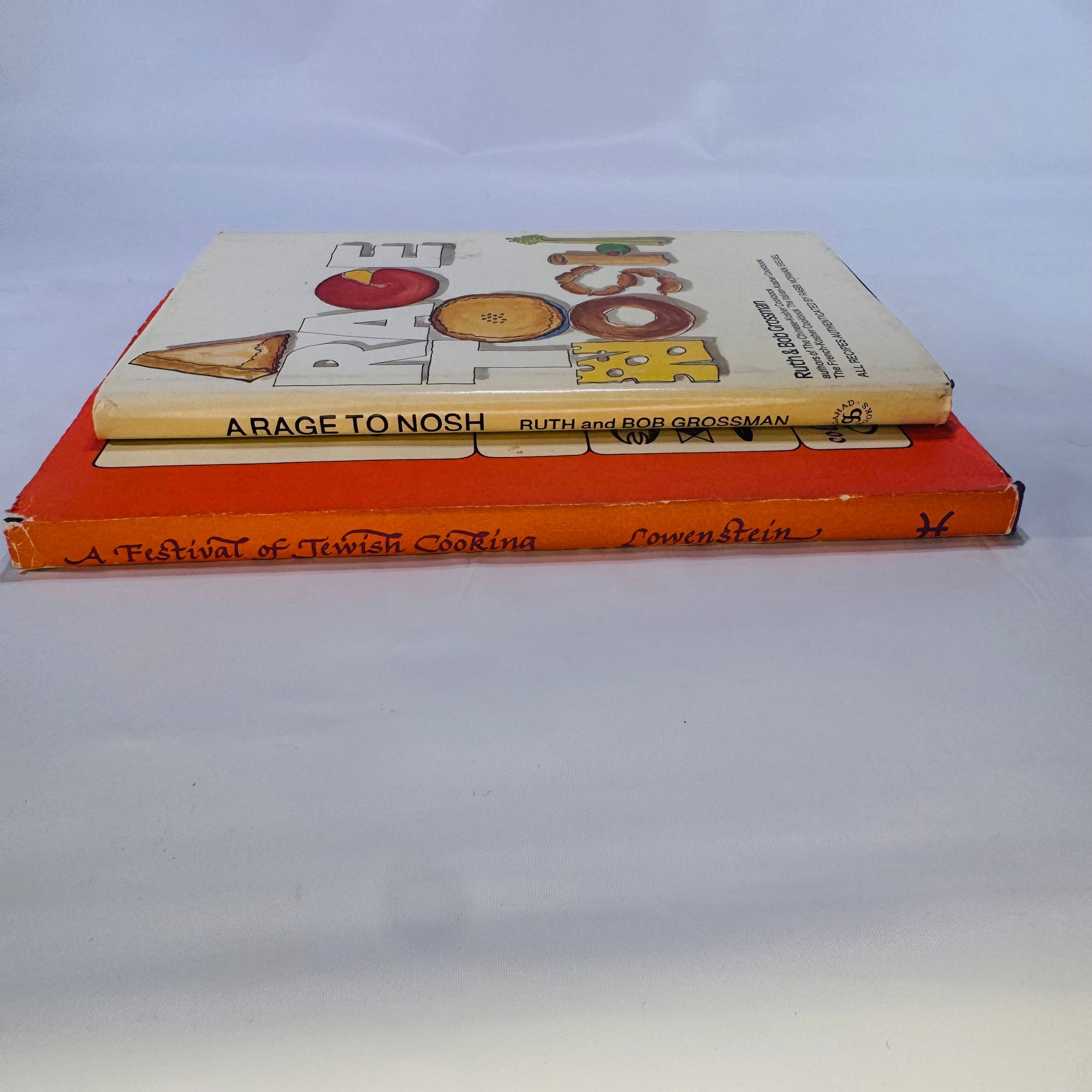 2 Vintage Jewish Cookbooks – Race to Nosh (1966) & A Festival of Jewish Cooking (1971), Hardcover with Dust Jackets