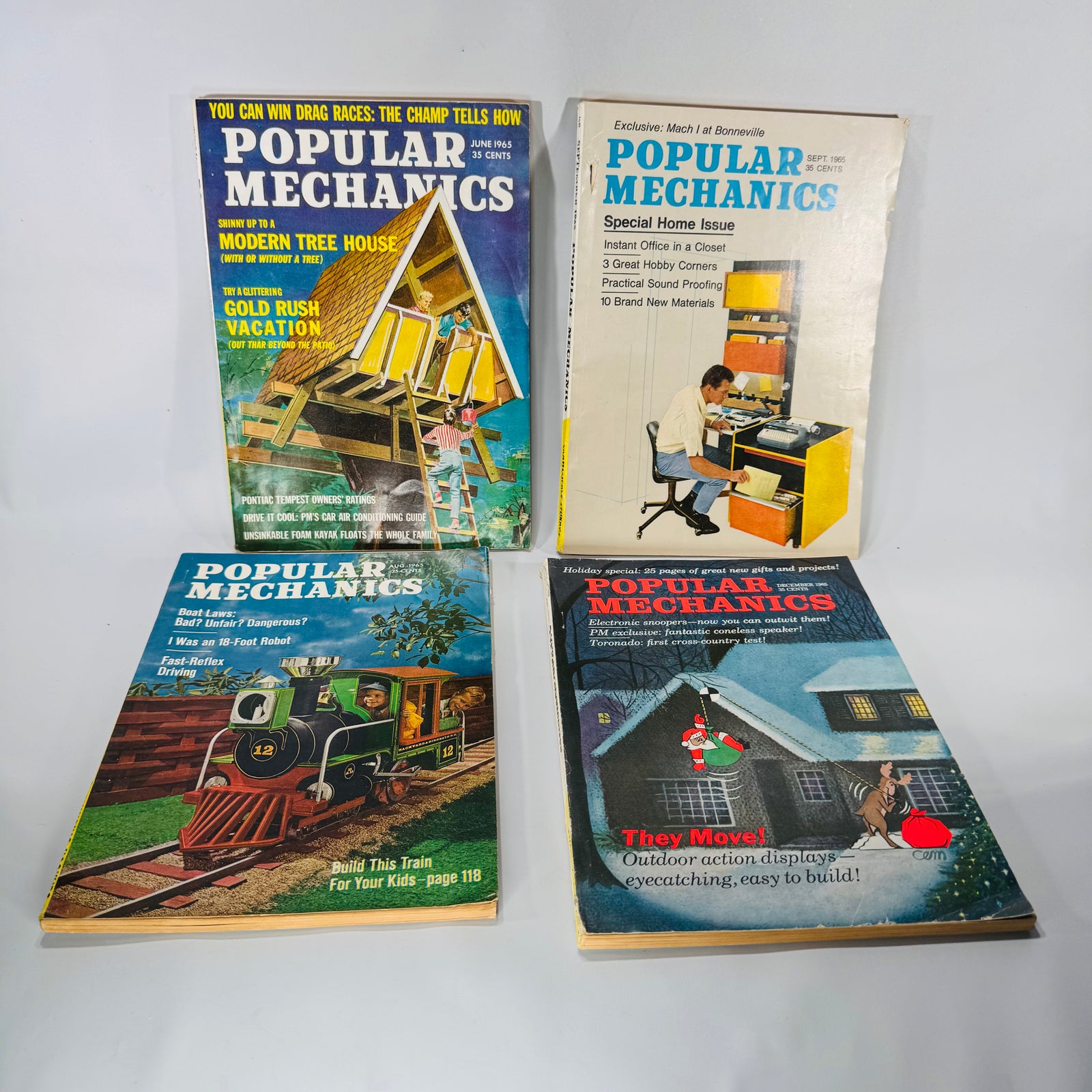 Mid-Century Popular Mechanics Magazine Bundle — June–December 1965 (4 Issues) — Popular Mechanics Editors | DIY, Space-Age Tech, Americana, Mid-Century Science & DIY Magazines