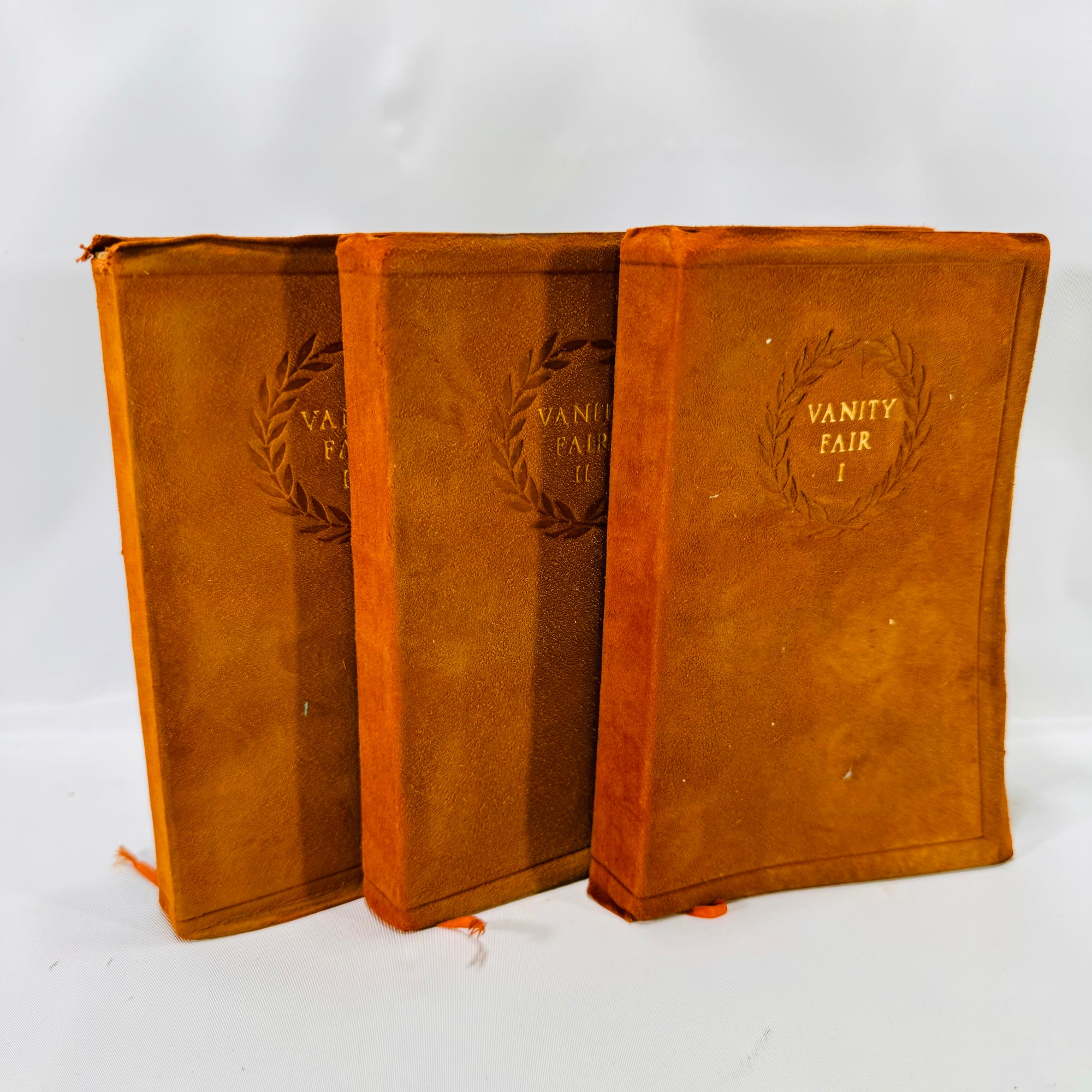 Vanity Fair by William Makepeace Thackeray Undated 3 Volumes Selfridge & Co. Ltd. Leather Bound Books