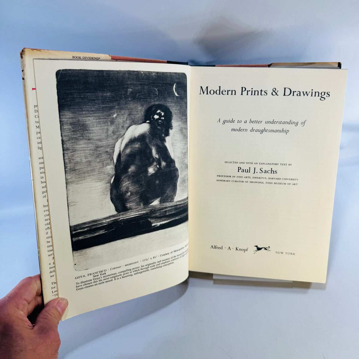 1954 Modern Prints and Drawings by Paul J. Sachs Illustrated Art Book with Dust Jacket