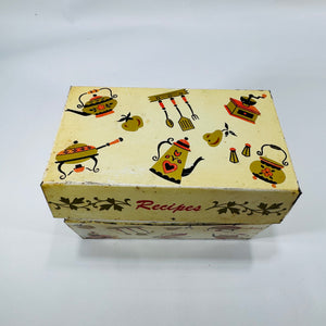 Vintage Recipe Box & Culinary Ephemera — “Recipes” Metal Tin (Estate Find) — Family Handwritten Recipe Cards | Kitchen Motif, Culinary Ephemera