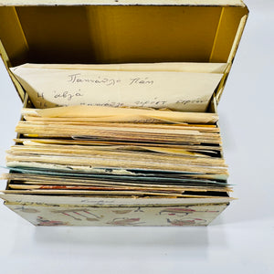 Vintage Recipe Box & Culinary Ephemera — “Recipes” Metal Tin (Estate Find) — Family Handwritten Recipe Cards | Kitchen Motif, Culinary Ephemera