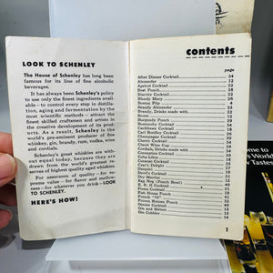 Vintage Cocktail Booklet Bundle+ Rathskeller Bar Song Book (Bacardi • Schenley • American Distilling • Hiram Walker • Galliano | 1950s Ephemera)  Description