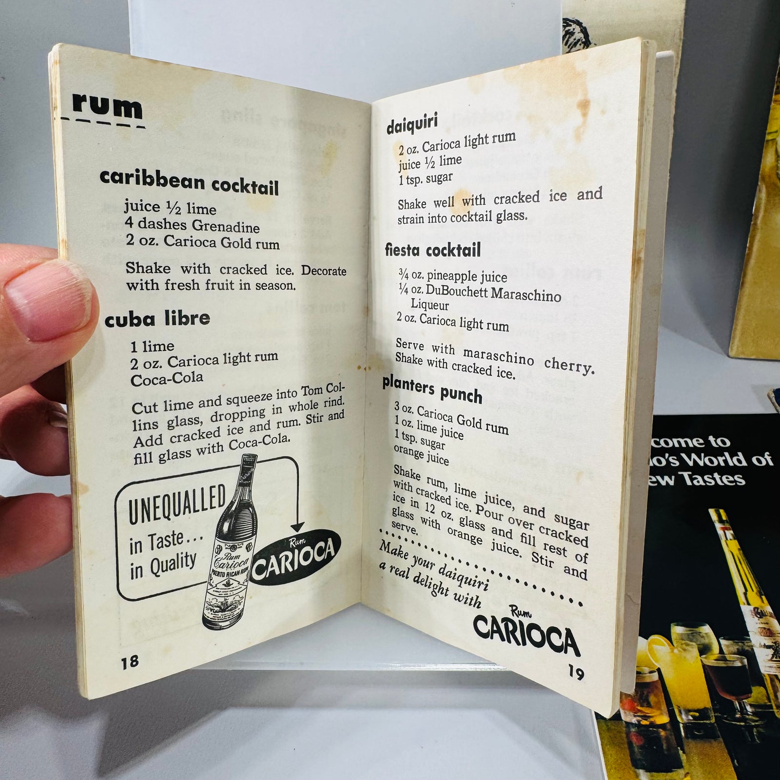 Vintage Cocktail Booklet Bundle+ Rathskeller Bar Song Book (Bacardi • Schenley • American Distilling • Hiram Walker • Galliano | 1950s Ephemera)