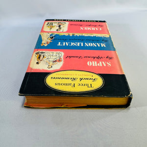 Three Famous French Romances Modern Library No. 85 Hardcover with Dust Jacket Sapho Manon Lescaut Carmen