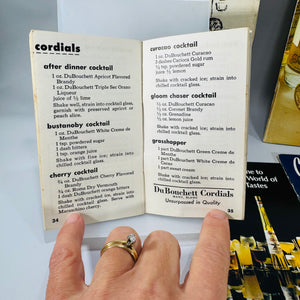 Vintage Cocktail Booklet Bundle+ Rathskeller Bar Song Book (Bacardi • Schenley • American Distilling • Hiram Walker • Galliano | 1950s Ephemera)  Description