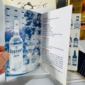 Vintage Cocktail Booklet Bundle+ Rathskeller Bar Song Book (Bacardi • Schenley • American Distilling • Hiram Walker • Galliano | 1950s Ephemera)  Description