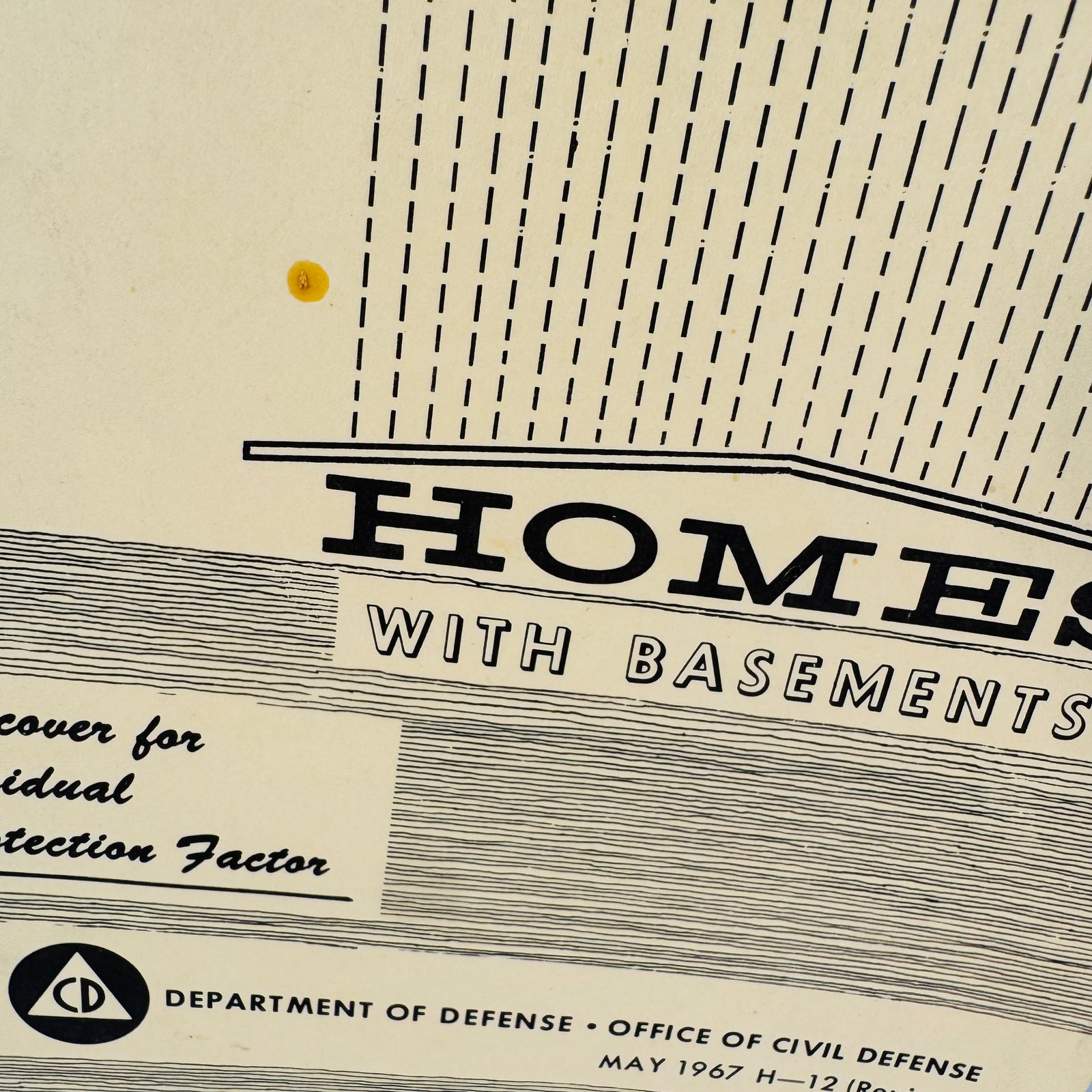 Vintage Cold War Civil Defense Booklet (1967) — “Fallout Protection for… Homes With Basements” | U.S. Dept. of Defense Office of Civil Defense | Fallout Shelter Guide Pamphlet, 24 Pages