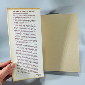 Vintage Midcentury Family Saga Novel — Those Harper Women (1964) — Stephen Birmingham | McGraw-Hill Hardcover w/ Dust Jacket, Historical Family Saga Fiction