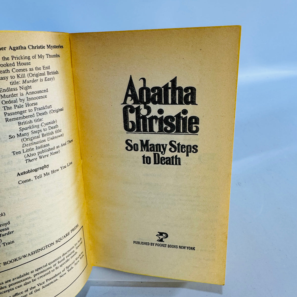 So Many Steps to Death Agatha Christie 1981 Pocket Books Paperback Destination Unknown