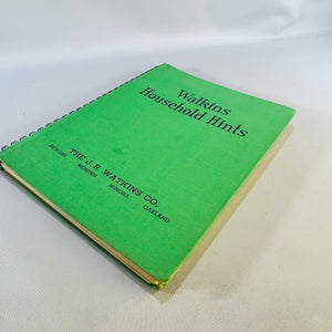 1941 Watkins Household Hints Green Cover Cookbook Elaine Allen Metal Spiral Third Edition