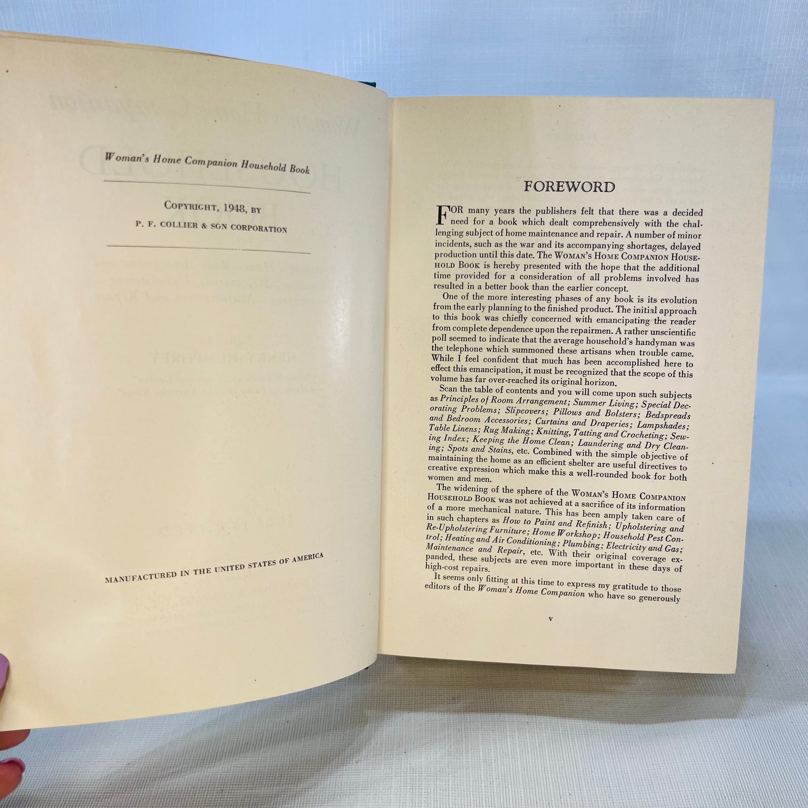 Woman's Home Companion Household Book edited by Henry Humphrey 1948 Doubleday & Company