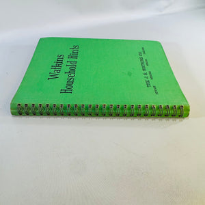 1941 Watkins Household Hints Green Cover Cookbook Elaine Allen Metal Spiral Third Edition