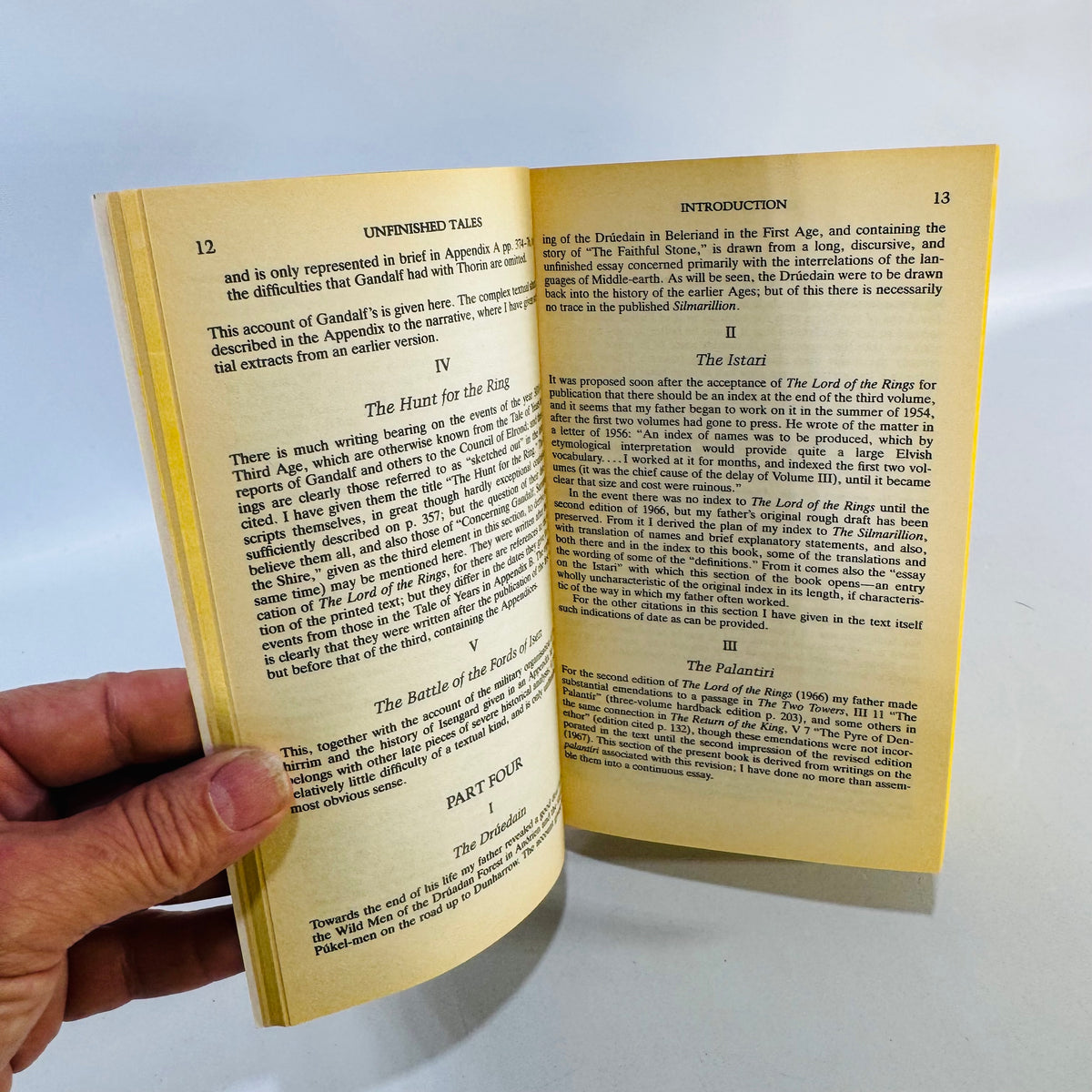 Unfinished Tales J.R.R. Tolkien 1988 Ballantine Paperback Yellow Cover Middle-earth Lore