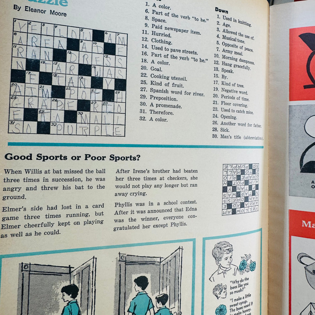 Mid-Century Highlights for Children 1965 Lot of 4 — Jan Feb Apr June-July (Vol 20) — Pictorial Boards, Children’s Activities & Educational Stories
