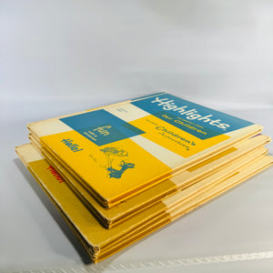 Mid-Century Highlights for Children 1965 Lot of 4 — Jan Feb Apr June-July (Vol 20) — Pictorial Boards, Children’s Activities & Educational Stories