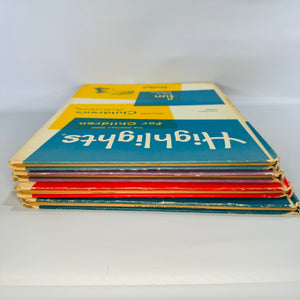 Mid-Century Highlights for Children 1965 Lot of 4 — Jan Feb Apr June-July (Vol 20) — Pictorial Boards, Children’s Activities & Educational Stories