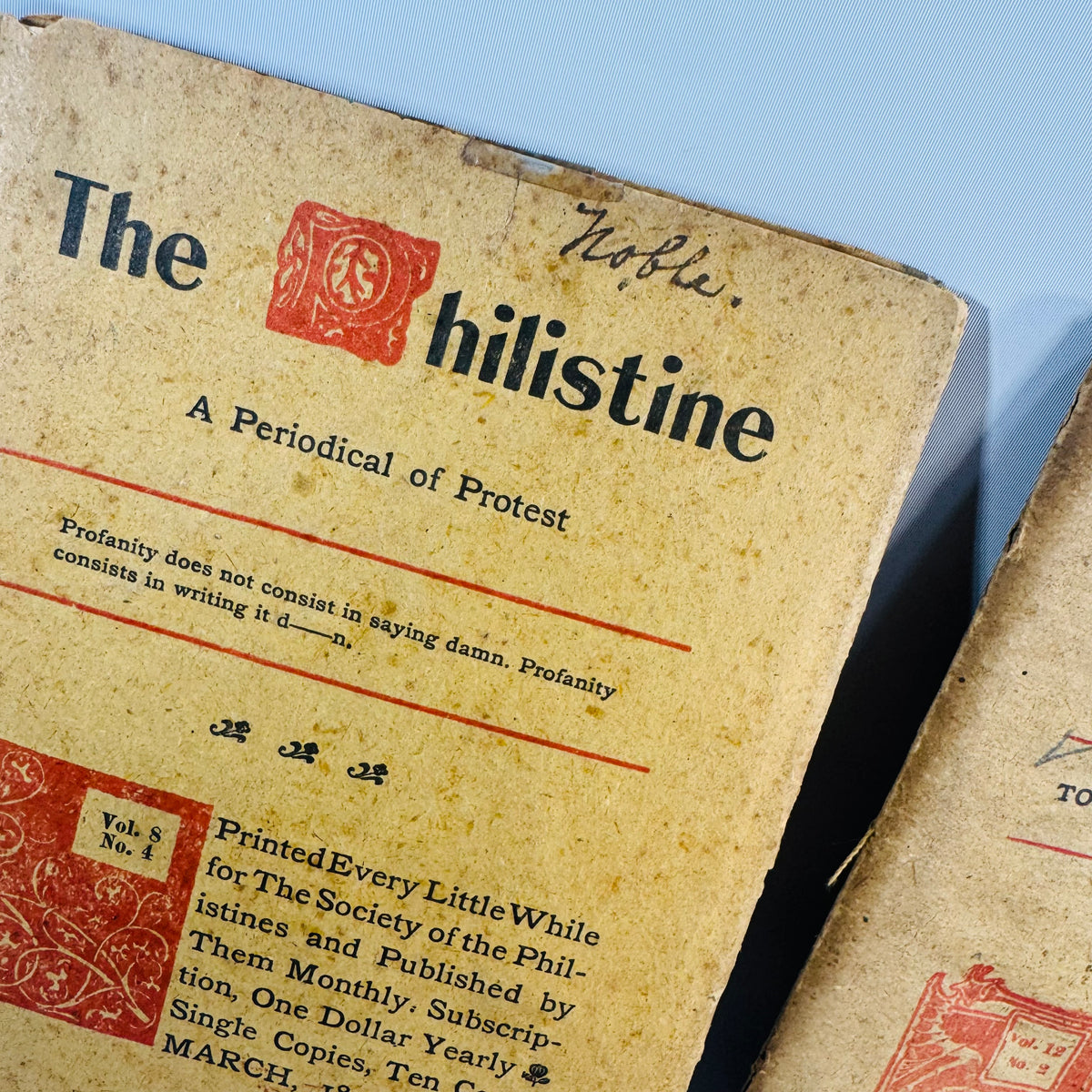 Antique Roycroft Little Magazine Bundle — The Philistine A Periodical of Protest (1899–1902) — Elbert Hubbard | 5 Issue Lot, Literary Satire & Social Commentary