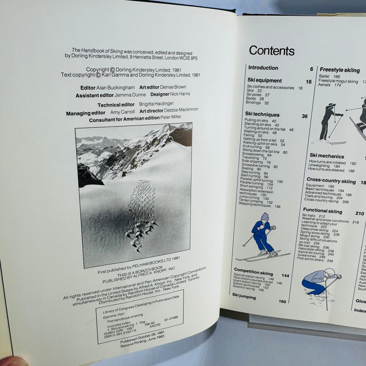 The Handbook of Skiing Karl Gamma 1983 Hardcover Illustrated Ski Technique Guide